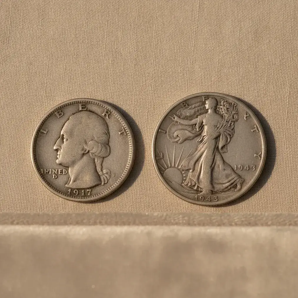 Obverse and reverse coin photos showing mint mark and condition details