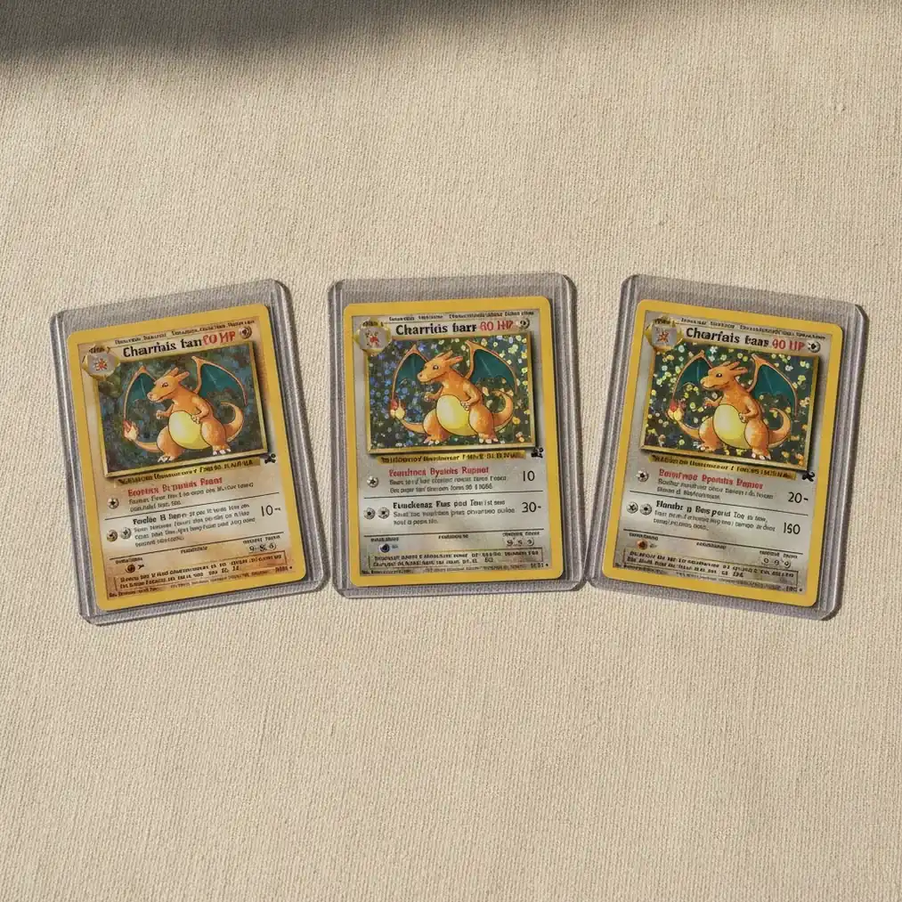 Comparison of 1st Edition, Shadowless and holo Pokemon card details