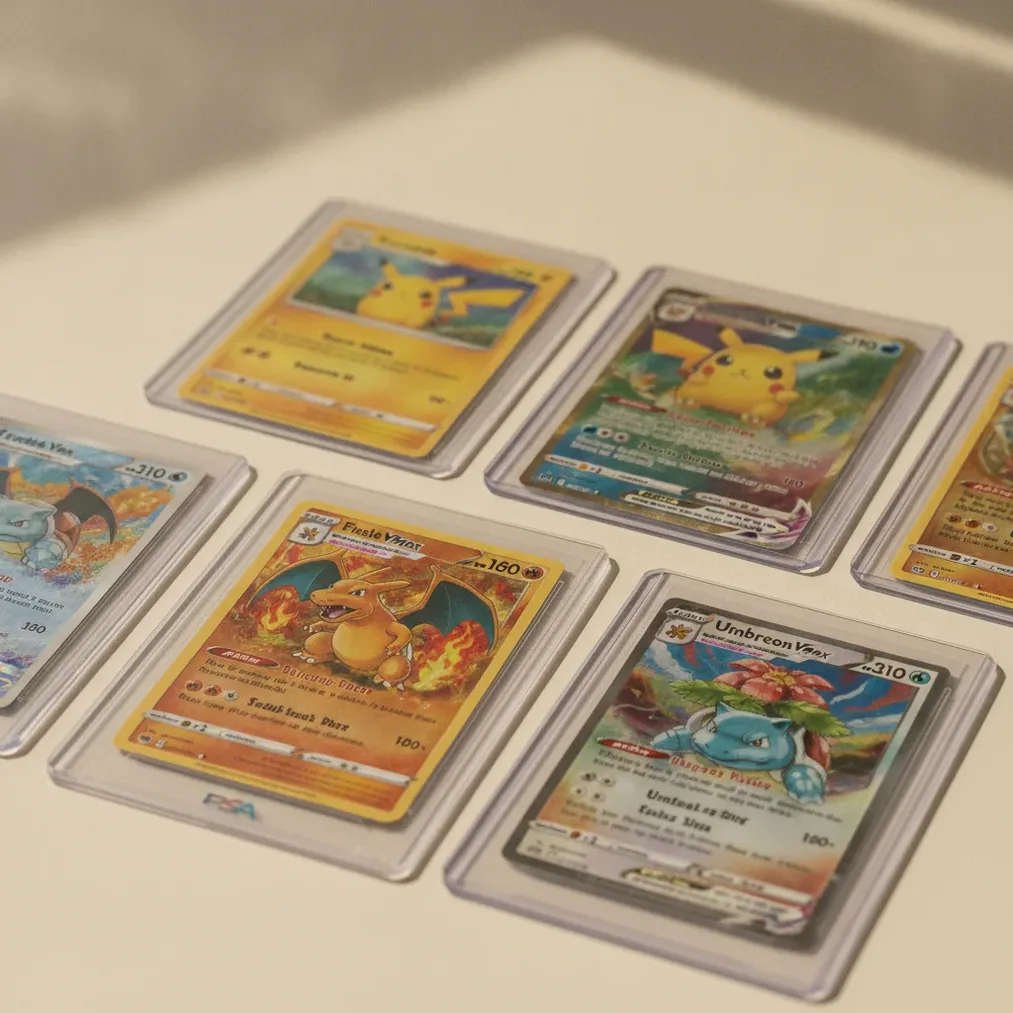 Valuable Pokémon cards including Base Set holos and modern chase cards